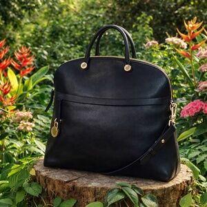 NEW Furla Piper Classic Black Satchel/Top Handle Bag/Shoulder Bag Made in Italy
